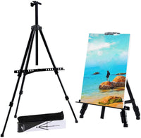 Transon Art Caballete para pintar y exhibir de 20 a 65 pulgadas ajustable con bolsa portátil, 1 paquete-negro, Paquete de 1 - Arteztik
