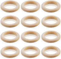 SKPPC 36 anillos de madera naturales sin terminar con círculo de madera para anillos de cortina de bricolaje, joyería colgante y fabricación artesanal, 2.4 in - Arteztik
