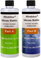 Miraclekoo Kit de silicona para hacer moldes de silicona líquida, goma transparente, silicona para moldes de resina, moldes de silicona para hacer manualmente (28 oz) - Arteztik

