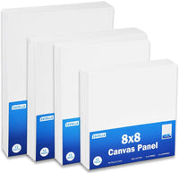 Zacklla Painting Canvas Panels Multi Pack, 8x8", 8x10", 10x10", 9x12" Set de 48, Canvas Boards for Painting - Arteztik
