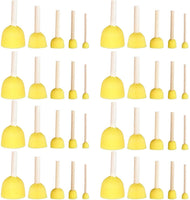 AUEAR, 40 Pack Round Paint Foam Sponge Brush Set Painting Tools for Kids DIY Painting and Crafts Yellow 5 Assorted Size - Arteztik

