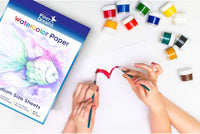 108 hojas de papel de acuarela (11,7" x 8,3") – Heavy Stock (98lb/160 GSM), 100% algodón, hojas de color blanco suelto. Perfecto para niños, adultos y estudiantes de todas las edades. - Arteztik
