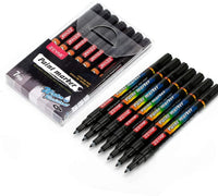 ZEYAR - Bolígrafo de pintura acrílica negra, base de agua, 7 unidades, punta extrafina, ideal para pintura en roca, cerámica, vidrio, madera y superficies lisas, tinta opaca (negro) - Arteztik
