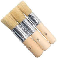 COCODE - Juego de 3 pinceles de madera con cerdas naturales, perfectos para pintura acrílica, pintura al óleo, pintura de acuarela, proyectos de plantilla, tarjetas, manualidades de arte - Arteztik
