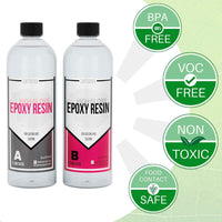 Kit de resina epoxi para arte, recubrimiento, fundición, pintura, joyería y moldes – 32 oz cristal transparente - Arteztik
