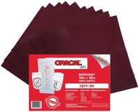 (5), (10) o (25) hojas de 12.0 in x 12.0 in – Vinilo adhesivo para manualidades Oracal 651 Borgoña para Cricut, Silueta, Cameo, Cortadores de manualidades, Impresoras y calcomanías – Acabado brillante y exterior y permanente - Arteztik
