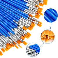 Juego de 50 pinceles de pintura para niños, de nailon, pelo plano, acrílico, aceite pequeño, acuarela, kit de pintura para niños - Arteztik
