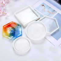 Daimay DIY posavasos de silicona cuadrado epoxi moldes de fundición redondo cuadrado hexagonal moldes para fundición con resina cemento cemento decoración del hogar – 4 unidades - Arteztik
