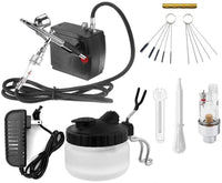 Airbrushing System Kit with Portable Mini Air Compressor -Dual -Action Airbrush Spray Gun Airbrush Cleaning Pot Tools, Hose with Airbrush Set for Makeup,Nails,Cars,Craft,Cake Decorating - Arteztik
