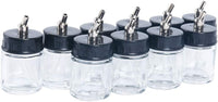 YaeKoo 10 botellas de cristal transparente de 22 cc y tapa con conector de metal - Arteztik
