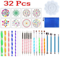 32 herramientas de punteado de mandala para pintar mandalas y pintura de roca con herramientas de punteado con bolsa de almacenamiento - Arteztik
