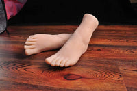 1 par de zapatos de silicona de maniquí femenino para exhibir el pie de la joyería, sandalias, calcetines, calcetines, dibujos con uñas. - Arteztik
