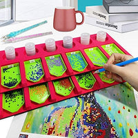 Bandeja organizadora de accesorios de pintura de diamante para adultos, soporte para múltiples botes para bandejas de contenedores de tarros, kit de herramientas de pintura de diamante multilote ideal para regalo para manualidades - Arteztik
