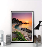 Kit de pintura de diamantes 5D por número de playa de amanecer para adultos, taladro redondo completo (18 x 14 pulgadas), pintura de diamantes bordada, arte para decoración de pared del hogar, kits de pintura de puntos 5D paisaje (playa) - Arteztik
