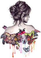 Geboor - Kit de pintura al óleo con pinceles, pintura por número, para adultos, mariposa, belleza, niña, decoración, 15.7 x 19.7 in - Arteztik
