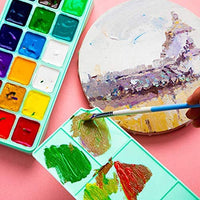 HIMI Gouache - Juego de pintura de 18 colores x 1.0 fl oz, diseño único de jalea, estuche portátil con paleta para artistas, estudiantes, pintura de acuarela opaca - Arteztik
