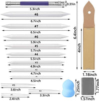 Koogel 22 herramientas de sombreado para dibujar, herramientas de dibujo para estudiantes, artistas, dibujos, mezclas, broches para estudiantes, artistas, herramientas de dibujo de carbón vegetal - Arteztik
