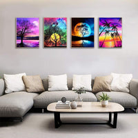 Cskunxia 4 Pack 5D DIY Diamond Painting Kit Full Drill Crystal Embroidery Painting Cross Stitch Arts Crafts for Home Wall Decor, 11.8 x 15.7Inches Without Frame - Arteztik
