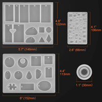 Thrilez - Juego de 131 moldes de resina con moldes de resina de silicona, flores secas, copos de papel de aluminio dorado y herramientas para fundición de resina epoxi - Arteztik
