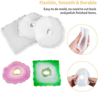 Moldes de silicona de resina, Jhua, 5 unidades, moldes de resina epoxi para moldes epoxi irregulares, moldes de posavasos de geoda flexibles, moldes huecos de fundición para posavasos, alfombrillas de ágata sintética, decoración del hogar - Arteztik
