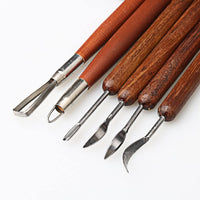 Fashion Road 6pcs arcilla esculpir herramientas de cerámica, mango de madera de doble cara Set para escultura de cerámica - Arteztik
