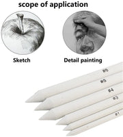 12 piezas tocones y Tortillions con juego de 2 piezas Papel de lija sacapuntas puntero para estudiante Sketch Dibujo Varios Tamaños - Arteztik
