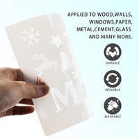 23 plantillas de gran bienvenida y Navidad para pintar en madera reutilizable, feliz Navidad reutilizable para carteles de porche, decoración de puerta delantera, puerta de cristal - Arteztik
