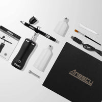 Anesty Kit de aerógrafo automático inalámbrico, kit de aerógrafo portátil con compresor para maquillaje, decoración de tartas, barbería, modelo de pintura, pintura de uñas - Arteztik
