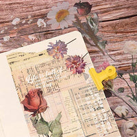 NogaMoga - Juego de 6 pegatinas decorativas con diseño de flores, diseño de plantas de la naturaleza, tamaño grande, pegatinas decorativas transparentes con forma especial para álbumes de recortes, arte, manualidades, diarios de balas - Arteztik
