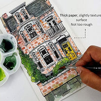 SHCPIRERR Farben Papel de acuarela de 5.0 x 9.0 in, paquete de 4, 100 hojas de 10.58 oz/m², peso pesado prensado en frío, sin ácidos, almohadilla de acuarela 25 hojas cada 5 x 9 ideal para técnicas de acuarela y medios mixtos - Arteztik
