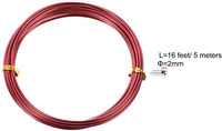 Uxcell - Alambre de aluminio (16 pies de 0.079 in de diámetro, alambre de metal flexible, color rojo para manualidades - Arteztik
