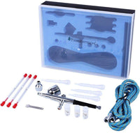 Timbertech - Compresor de aerógrafo ABPST05, compresor silencioso de 1/6CV, multipropósito de alimentación por gravedad con pistola de aerógrafo, manguera para pintura de aerógrafo, uñas, tatuaje, maquillaje, pintura para tartas - Arteztik

