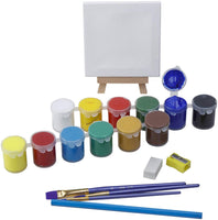 MEEDEN - Juego de 42 piezas de pintura acrílica, 12 caballetes de madera de haya y 12 lienzos estirados, juego de pintura acrílica de 12 x 0.5 fl oz, 3 pinceles y todos los suministros adicionales, elegante caja de regalo para niños y principiantes - Arteztik
