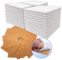 Azulejos de cerámica para manualidades posavasos, 12 baldosas de cerámica blancas sin esmaltar 4 x 4 con almohadillas de corcho, uso con tinta de alcohol o vertedor acrílico, DIY hacer sus propios posavasos, mosaicos, proyectos de pintura, decoupage - Arteztik
