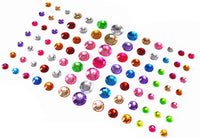 1 hoja/91 pegatinas de diamantes de imitación en 4 tamaños, autoadhesivas, gemas, diamantes de imitación, joyas para el cuerpo, pegatinas para álbumes de recortes, adornos, manualidades, arte, uñas corporales, maquillaje, festival, carnaval, decoración (a - Arteztik
