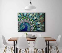 MXJSUA - Kit de pintura de diamantes de imitación redondo 5D para manualidades con forma especial de 5D para decoración de pared del hogar, 12 x 16 pulgadas, pavo real azul verde - Arteztik
