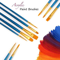10 pinceles de pintura para pintura acrílica. - Arteztik
