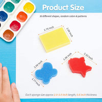 LEOBRO 30 esponjas de pintura con formas de pintura para niños pequeños, esponja de aprendizaje temprano con patrón surtido para niños - Arteztik
