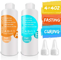 Kit de resina epoxi para joyas, arte, manualidades de 6.8 fl oz, de secado rápido, 2 partes de resina de fundición transparente con 1 par de cuentagotas - Arteztik
