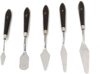 Geesatis 5 pcs Palette Knives Set Stainless Steel Painting Knife, Spatula Palette Knife for Oil Painting, Canvas, Acrylic Tool Accessories - Arteztik
