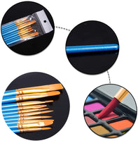 Decyool - Juego de 9 pinceles de pintura acrílica, 90 unidades de cepillos de nailon para pintura multiusos de acuarela, pintura de detalles en miniatura, kit de pintura profesional para artistas - Arteztik
