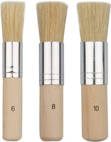Evenwils - Juego de 3 pinceles de madera con cerdas naturales para pintura acrílica, pintura al óleo, pintura de acuarela, proyectos de plantilla, tarjetas, manualidades - Arteztik
