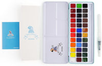 MeiLiang - Juego de pintura acuarela, 36 colores vivos en caja de bolsillo con anillo de metal y pincel de acuarela, perfecto para estudiantes, niños, principiantes y más - Arteztik
