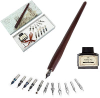Juego de bolígrafos de caligrafía para caligrafía inglesa de madera, caligrafía hecha a mano con 11 puntas de diferentes estilos, tinta de escritura y pluma estilográfica, caja de regalo - Arteztik
