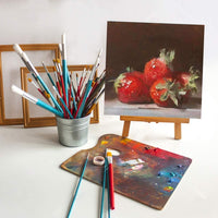 5 paquetes de caballete con juegos de lienzo, lienzo de 10 x 10 pulgadas y caballete de madera de 12 pulgadas, expositor de mesa, juego de pintura de artes y manualidades para niños y adultos - Arteztik
