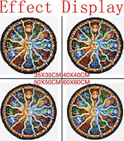 DIY Handwork Store Mandala Series Zodiaco Horóscopo 5D pintura de diamante de dibujos animados de punto de cruz Brocas completas con AB diamantes de imitación bordado Artes suministros de Navidad pegatinas de regalo (15.7 "x 15.7") - Arteztik

