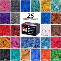 Polvo de mica para epoxi - 25 colores (0.35 oz cada uno), 250 g/8.82 oz vibrante pigmento en polvo para brillo de labios, tinte de resina, fabricación de jabón y otras actividades de bricolaje - Arteztik
