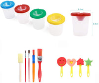 Easylife 59 herramientas de pintura para niños, incluye pinceles, plantillas de pintura, soportes de lavado de bolígrafos, moldes de impresión, juguetes pintados y paletas, pintura divertida y aprendizaje temprano para niños - Arteztik
