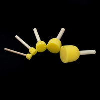 AUEAR, 40 Pack Round Paint Foam Sponge Brush Set Painting Tools for Kids DIY Painting and Crafts Yellow 5 Assorted Size - Arteztik
