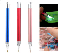 Juego de 3 herramientas de pintura de diamante 5D con luz, herramientas de pintura de diamante para manualidades, costura, accesorios de punto de cruz. - Arteztik
